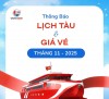 Thông Báo: Lịch tàu Rạch Giá - Phú Quốc 11/2025